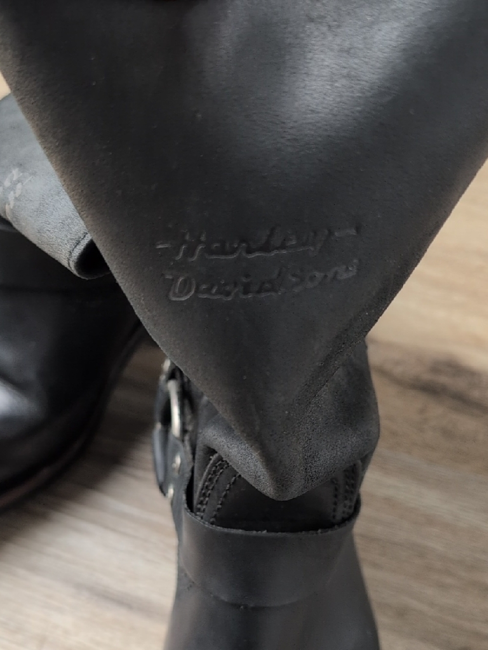 Harley-Davidson Black Leather Pull-On Women’s Harness Boots - Picture 3 of 6